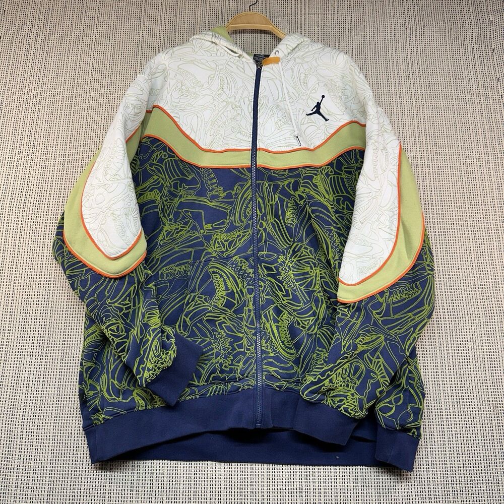 Jordan Zip Hoodie 4XL Sneaker Print Y2K Streetwear Jacket